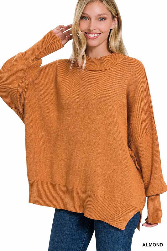 Side Slit Oversized Sweater - U Moody