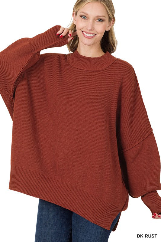 Side Slit Oversized Sweater - U Moody