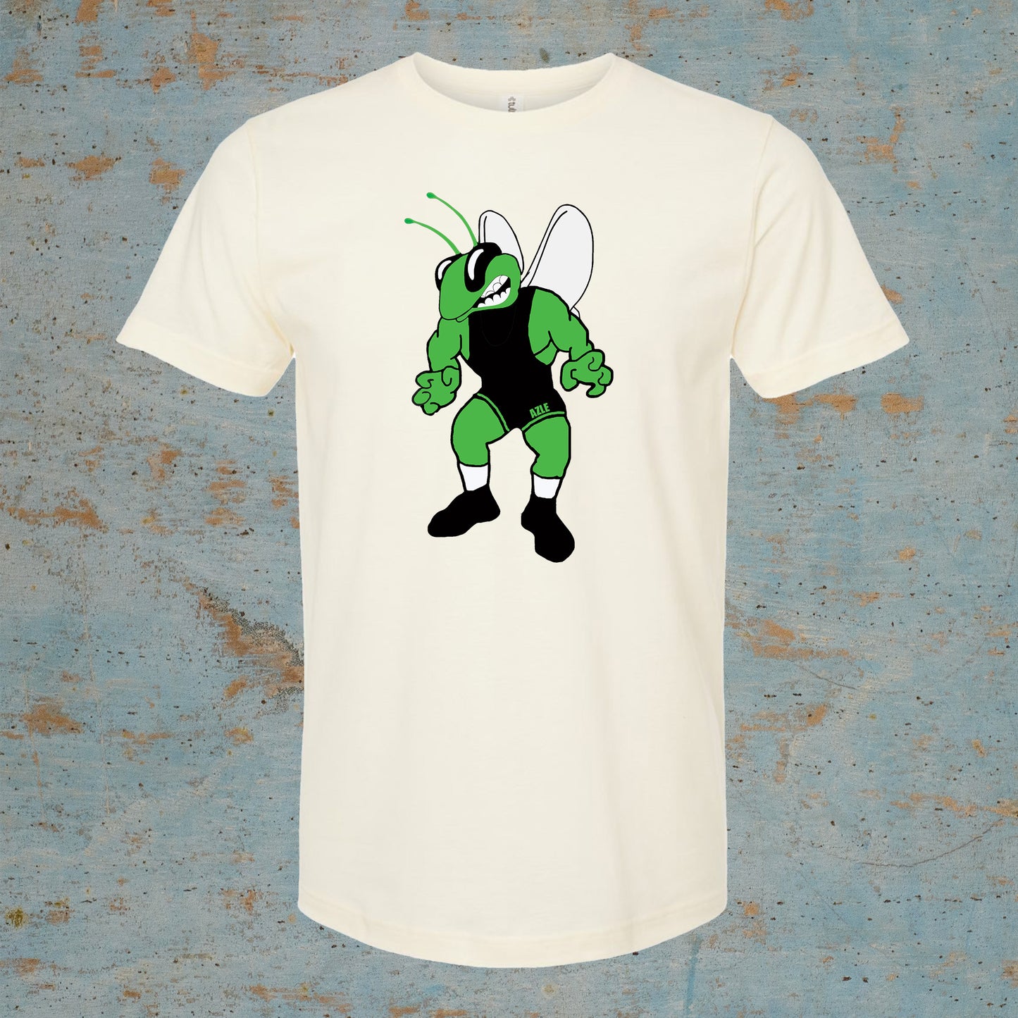 Buzzy wears a singlet
