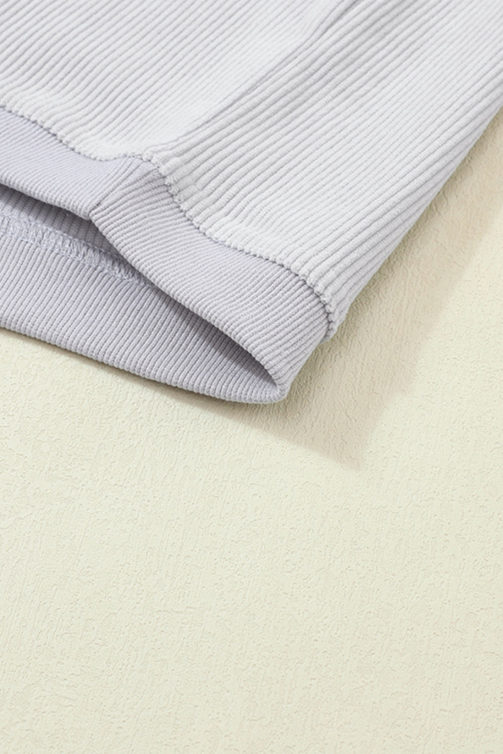 Light Grey Ribbed Corded Oversized Sweatshirt - U Moody