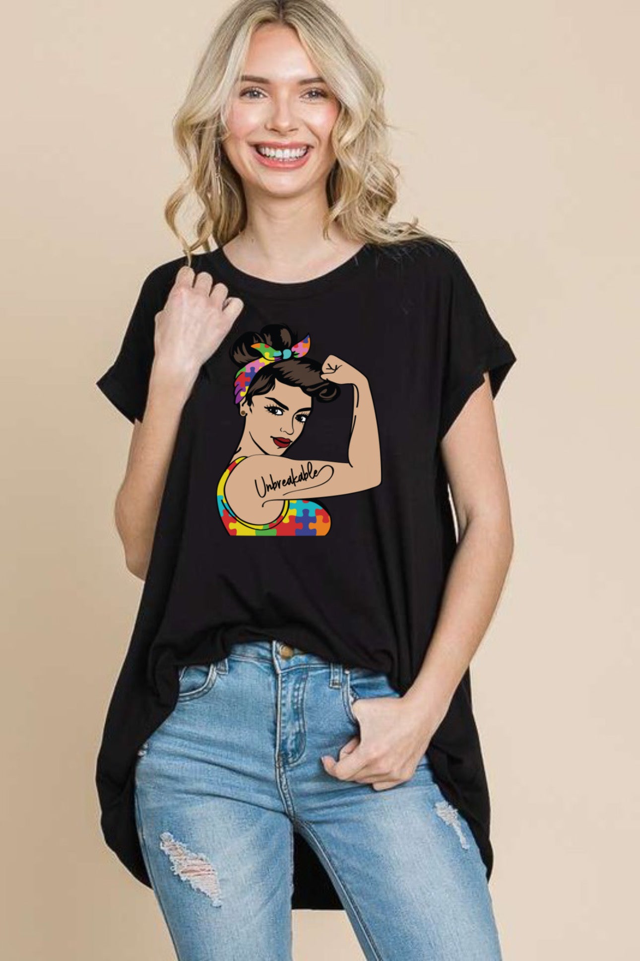 Unbreakable-flowy tee plus