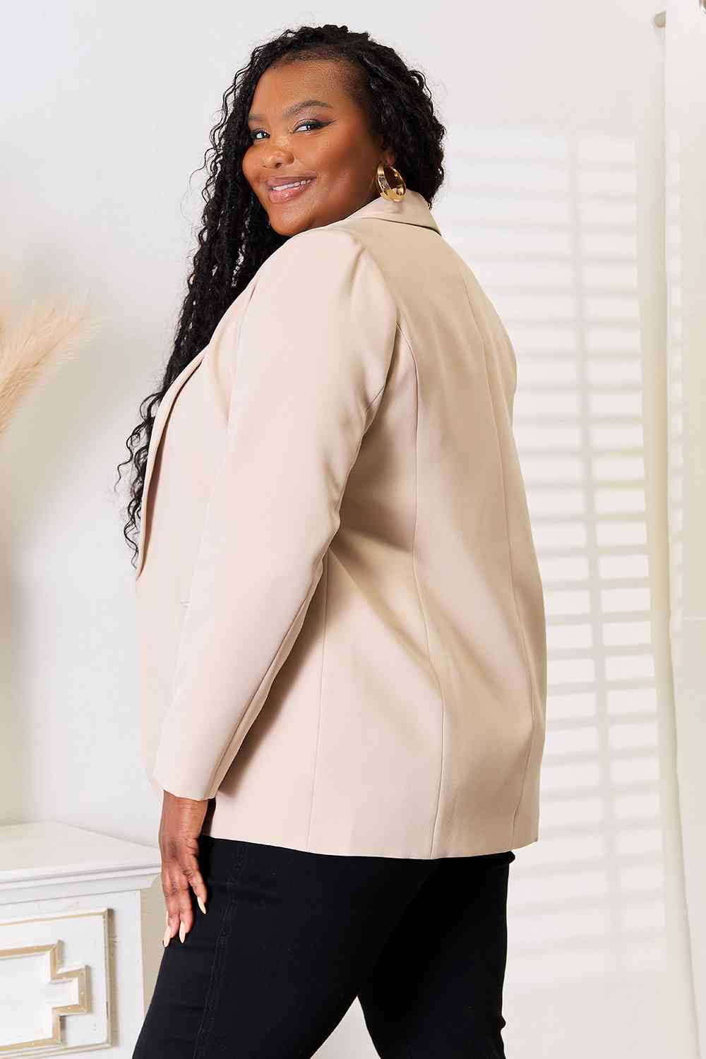 Double Take Shawl Collar Long Sleeve Blazer - U Moody