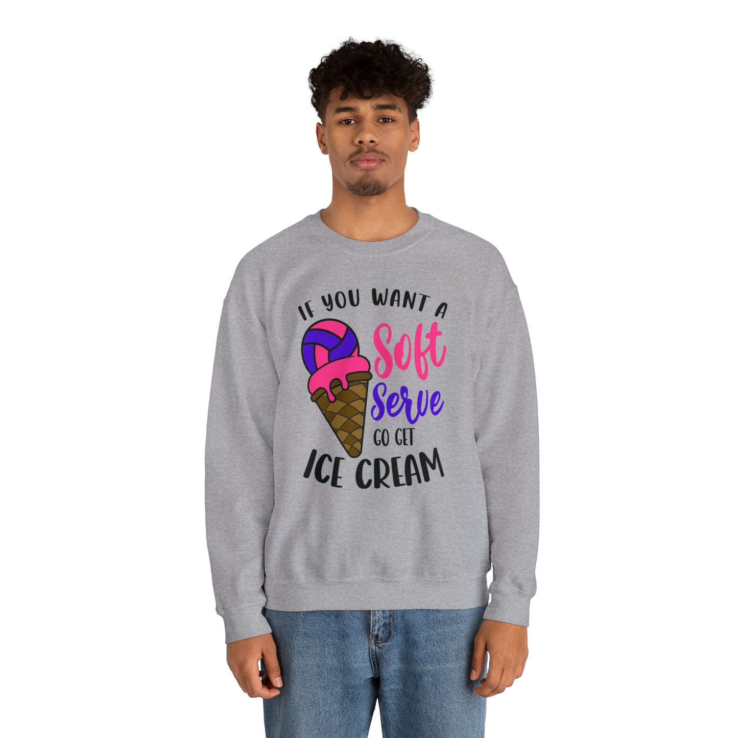 Volleyball- Soft Serve- Crewneck Sweatshirt - U Moody