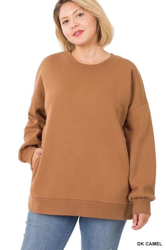 Plus long Sleeve Round Neck Sweatshirt - U Moody