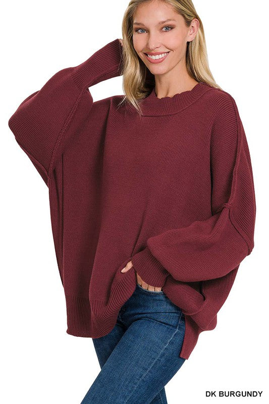 Side Slit Oversized Sweater - U Moody
