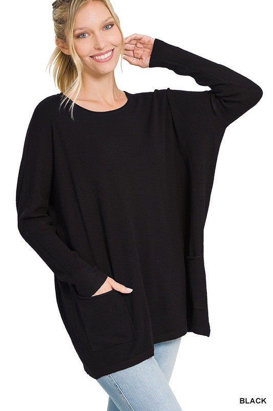 Oversized Front Pocket Sweater - U Moody