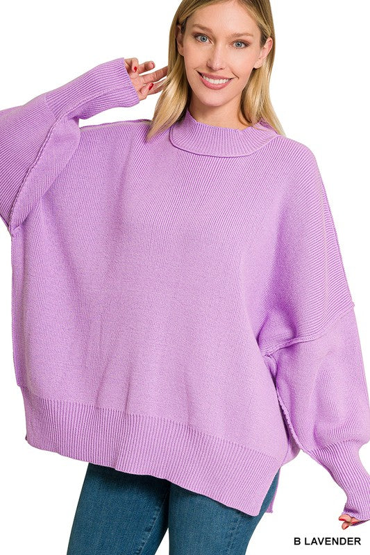 Side Slit Oversized Sweater - U Moody