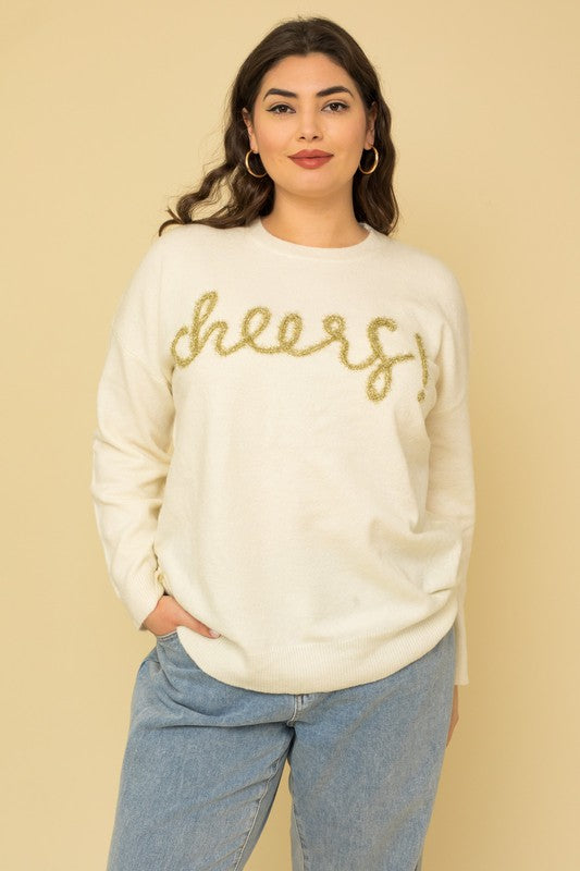Plus Size Cheers Pullover Sweater - U Moody