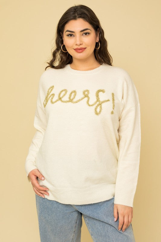 Plus Size Cheers Pullover Sweater - U Moody