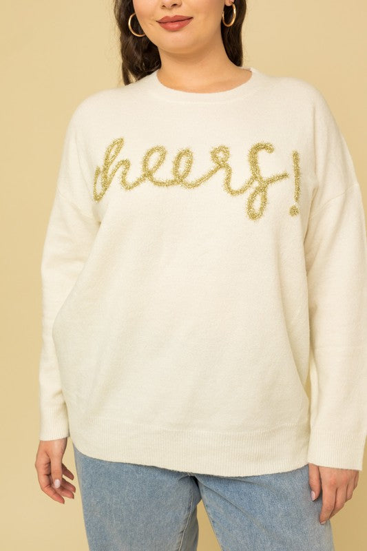 Plus Size Cheers Pullover Sweater - U Moody