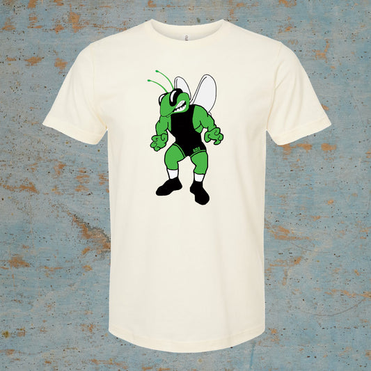 Buzzy wears a singlet