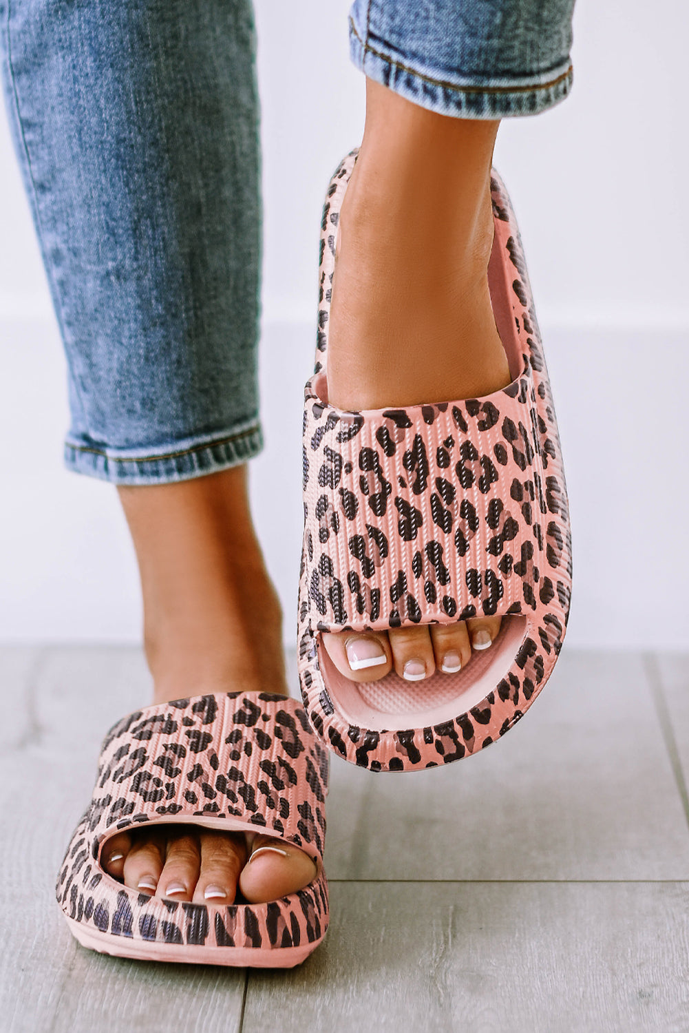 Slipper Slides - Pink Leopard