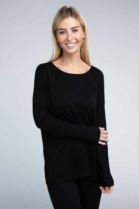 Viscose Front Pockets Sweater - U Moody