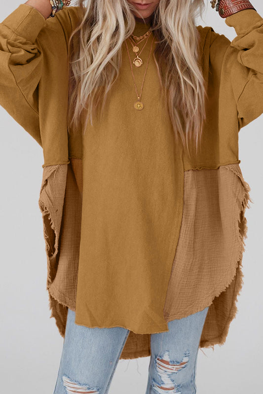 Raw Hem Camel