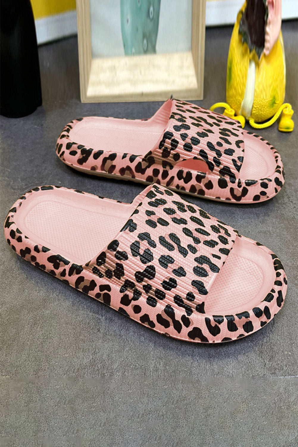 Slipper Slides - Pink Leopard