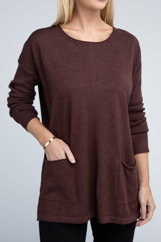 Viscose Front Pockets Sweater - U Moody