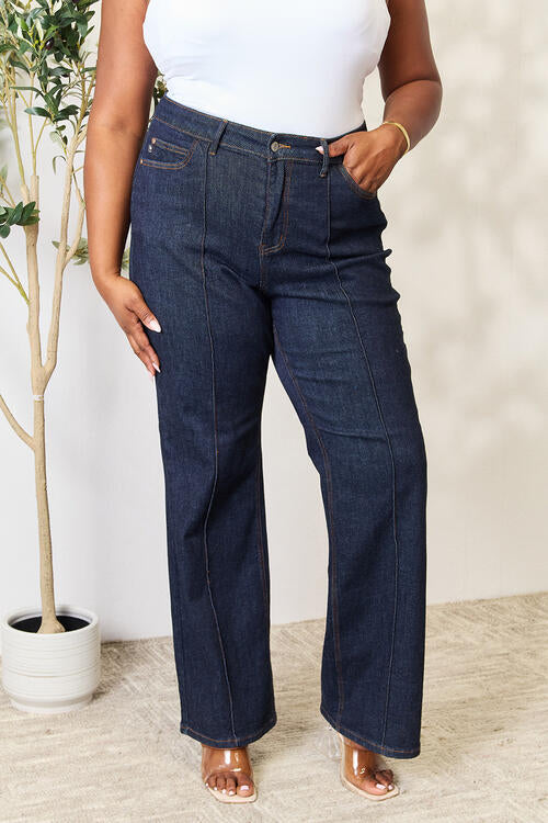Judy Blue Full Size High Waist Wide Leg Jeans - U Moody