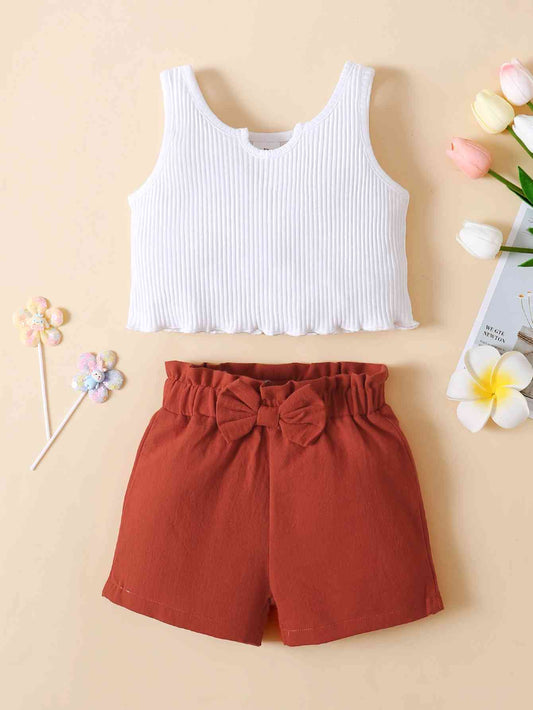 Tank and Bow Shorts Set