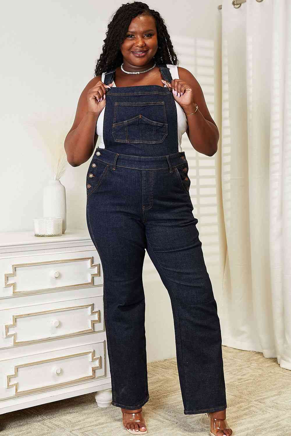 Judy Blue Full Size High Waist Classic Denim Overalls - U Moody