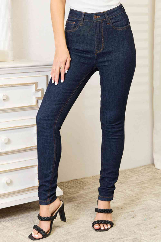 Judy Blue Full Size High Waist Pocket Embroidered Skinny Jeans - U Moody