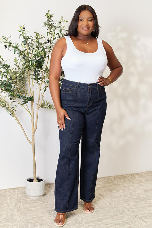 Judy Blue Full Size High Waist Wide Leg Jeans - U Moody